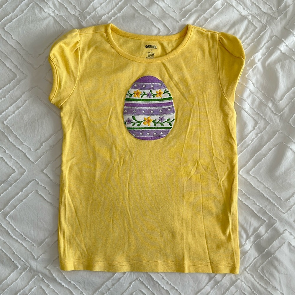 Gymboree - Easter Egg Shirt - Yellow/Purple - Size 7